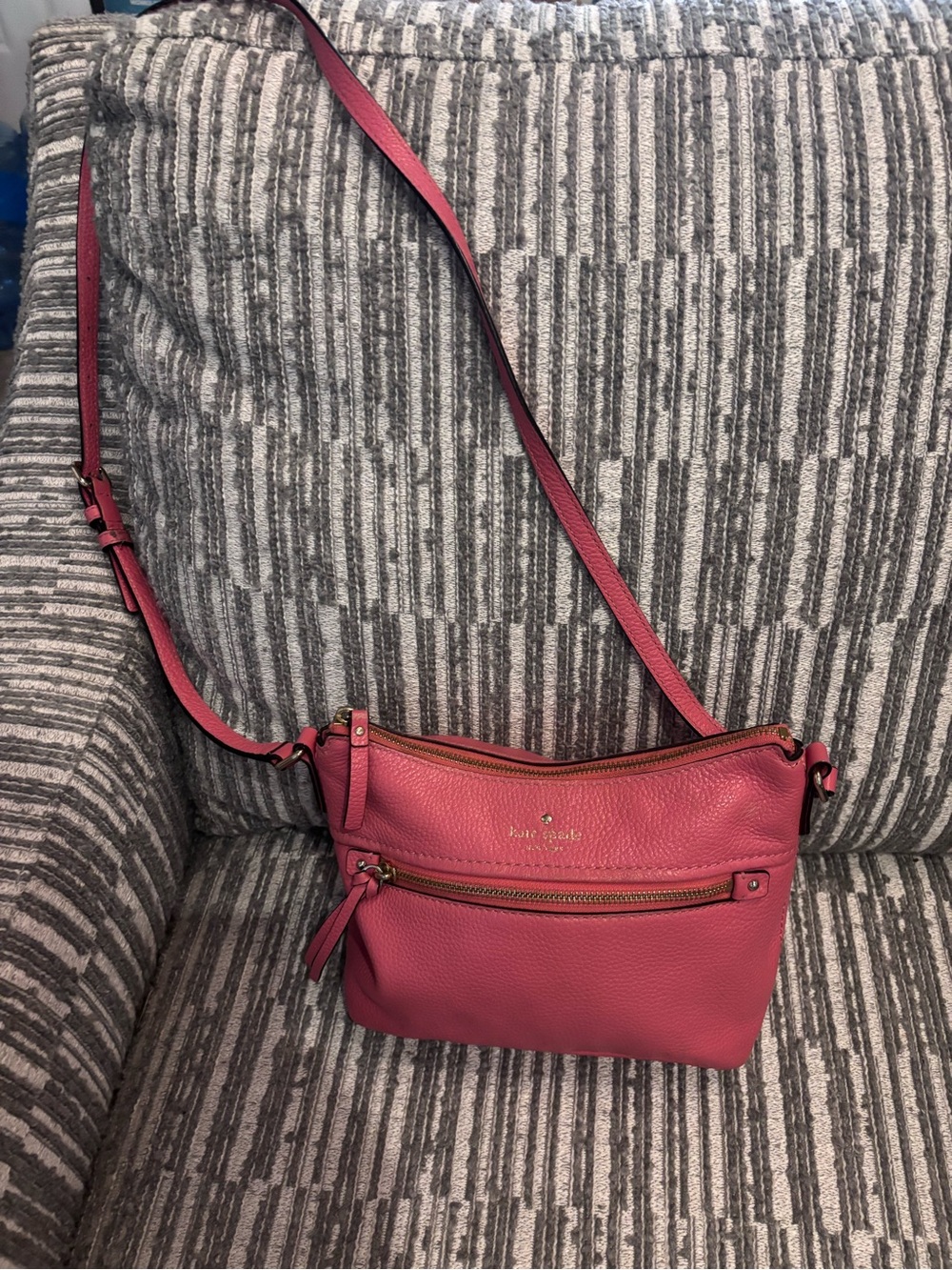 Kate Spade Jackson Pebbled Leather Crossbody in Rose Pink